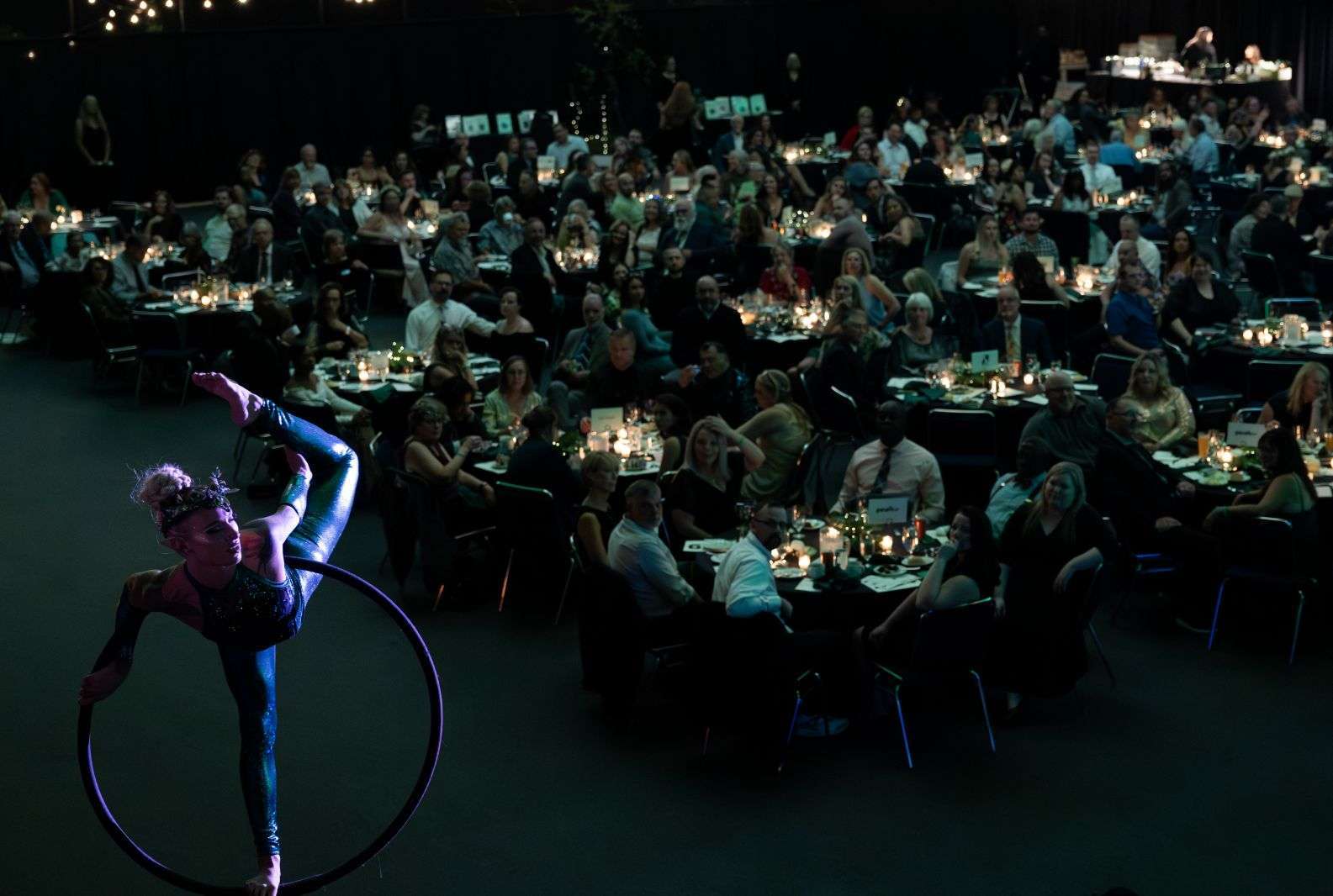 Acrobat performs in front of Gala audience